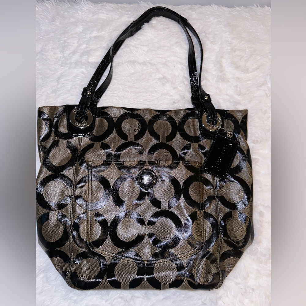 Coach Alex OP Art Signature Coated Handbag